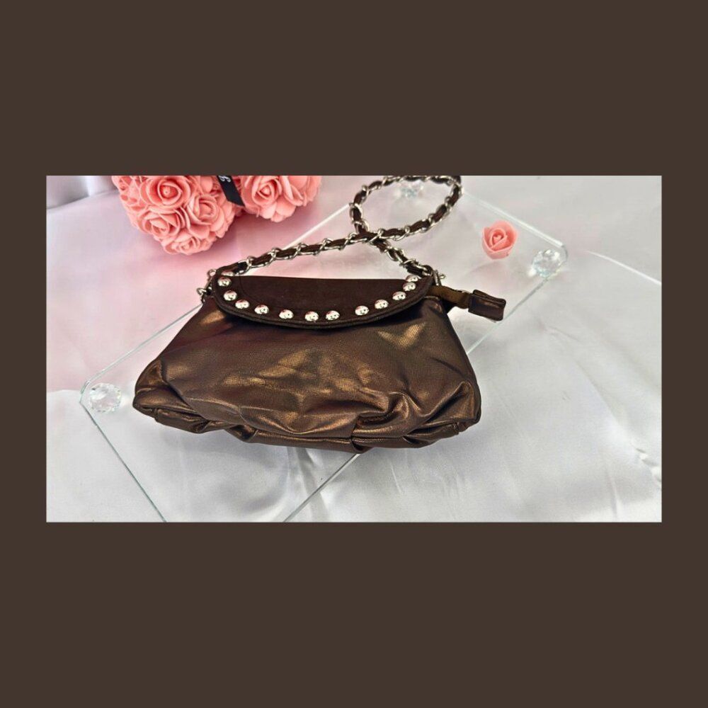 Expressions NYC Bronze Studded Chain Crossbody Bag